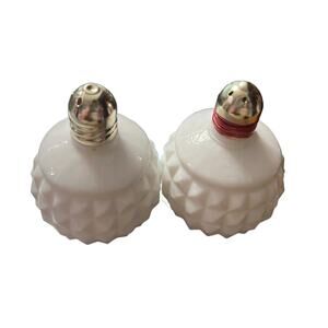 VTG MILK GLASS Salt and Pepper Shakers Made in Japan
